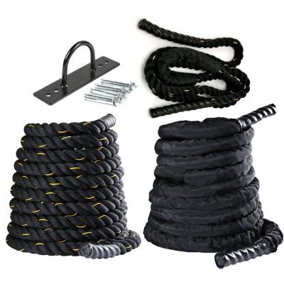 China 1 inch 1.5inch 2 inch 25mm 50mm 30feet 40ft 50ft polyester battle rope polyester jump rope for sale