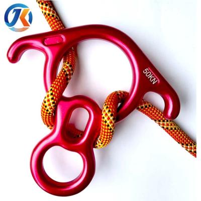 China Durable 40kN Rescue Figure 8 Climbing Downhill With Leaning-ear Gear Hold Rappelling Device for sale