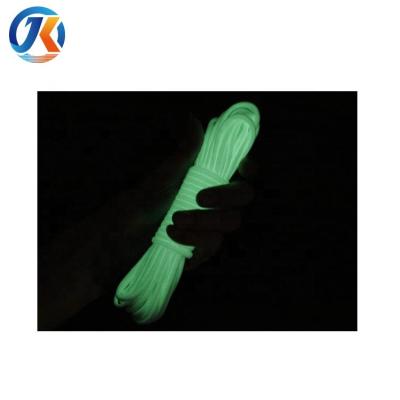 China tent\leash\clothes drying 2mm-5mm glow in the dark/fluorescence ropes/paracord tent rope parachute,2m/3mm/4mm Nylon/PP/Pet fluorescence paracrod for sale