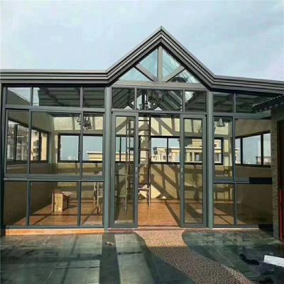 China Modern Glass Homes And Curved Roof Mount Patio Enclosure Sunrooms for sale