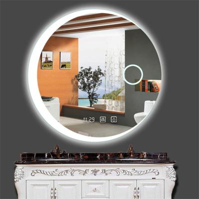 China Prima LED Bathroom Mirror Wall Mount Bathroom Magnifying Accessories Touch Switch Circle Mirror for sale