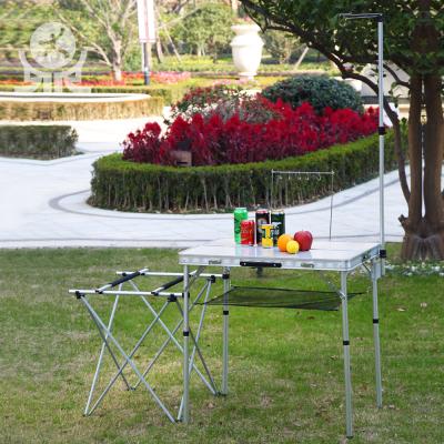 China Aluminum Adjustable Legs Napkin Table Outdoor Factory Height Custom Camping Foldable Folding Outdoor Table for sale