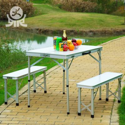 China Easy Used Aluminum Study Table And Chair Folding Outdoor Table Square Outdoor Long Bench for sale