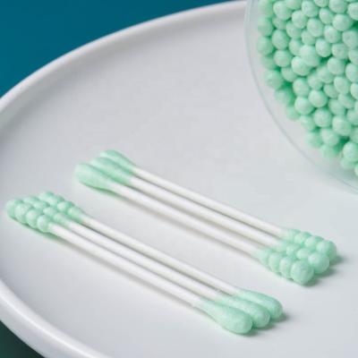 China Sofe New Arrival Earpick Ear Cleaning Paper Color Plastic Swabs Pink Green Cotton Buds for sale