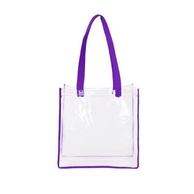 China Cheap Stage PVC Promotional Shopping Bag Factory Price Clear Tote Bag for sale