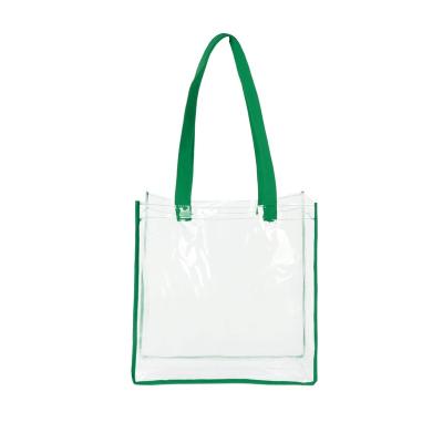 China Wholesale Promotional Clear Stage Waterproof Shopping Bag PVC Tote Bags for sale