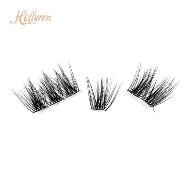 China taper & Home Black&Clear Natural Super Thin Band Lash Cluster C Curl Extra 8-18mm Diy Fluffy Lick for sale