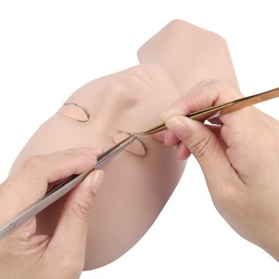 China Eyelash Extension Practice Training Tool Silicone Mannequin Head Shaping Practice Flat Head Makeup Lash Training Model False Head for sale