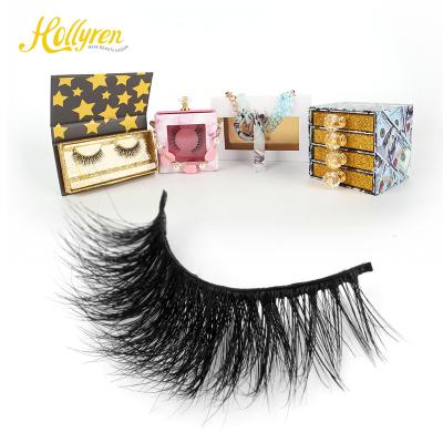 China Regular Loop and Hollyren Luxury Design 100% Real Mink Eye Lashes Various Customization Mink Lashes Boxes Gorgeous Handmade Mink Lashes 16Mm for sale