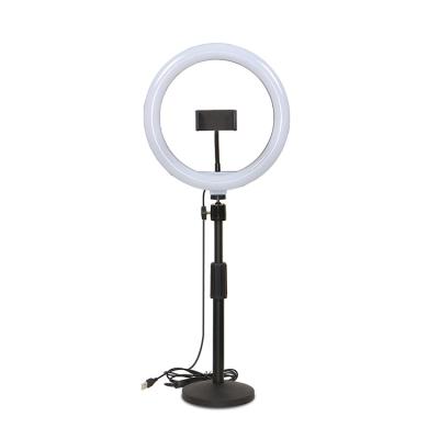 China Live Broadcast Stand Mobile Phone Folding Table Phone Stand with 10inch 18w LED Light Use for Mobile Phone for sale