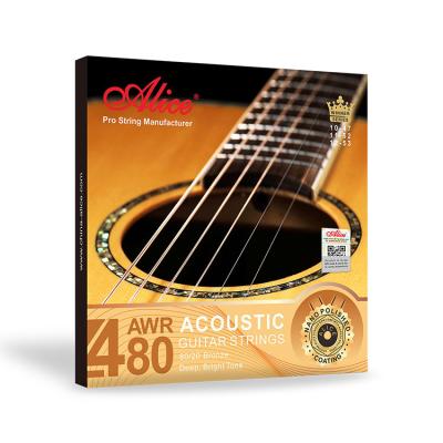 China New AWR480 Alice Musical Metal Acoustic GUITAR Accessories Guitar Strings with Nano Polished Coating for sale