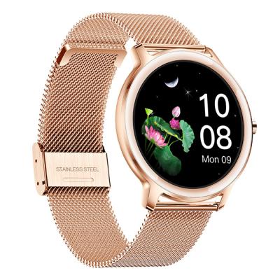 China 2022 luxury touch screen women round screen bracelet watch lady smartwatch gold women smartwatch for sale