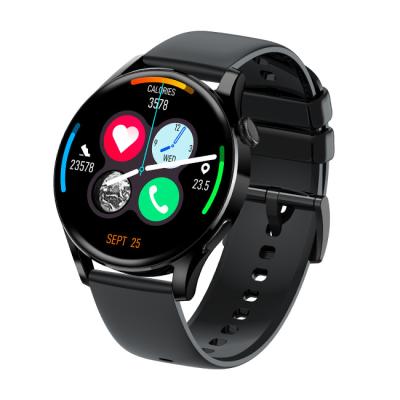 China Touch Screen TWS Earphone Connect Round Smart Watch Y3 BT Calls Heart Rate Health Fitness Sports Tracker Men Wristwatch Music Smartwatch for sale