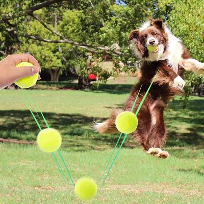 China Durable Bite Resistant Custom Dog Training Bounce Squeaky Tennis Balls For Dogs for sale