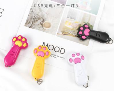 China 2021 Viable Portable Multifunctional 3 in 1 USB Mode High Quality Laser Cat Toy Paw Teasing Laser Cat Toy for sale