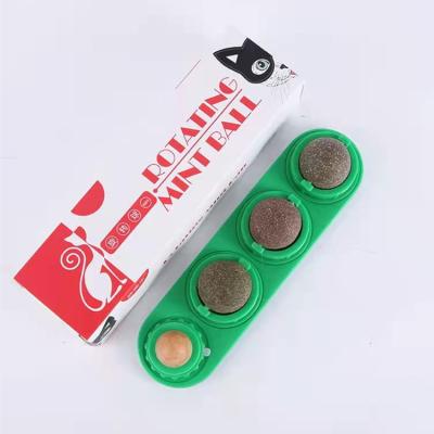 China Wholesale Viable 4 in 1 Catnip Wall Ball Toys Safe Healthy Edible Wall Mounted Catnip Ball for sale