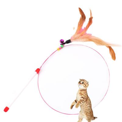 China High Quality Feather Cat Teaser Rod Pole Cat Interactive Funny Magic Wands Stick for sale