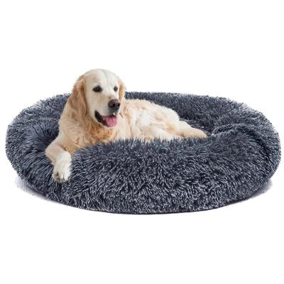 China Dropshipping Waterproof Plush Donut Calming Dog Bed Large Cat Dog Bed Luxury Eco-Friendly Washable for sale