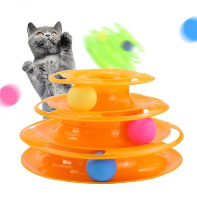 China Amazon Hot Sale Viable Pet Puzzle Interactive Cat Track Toy With Moving Balls for sale