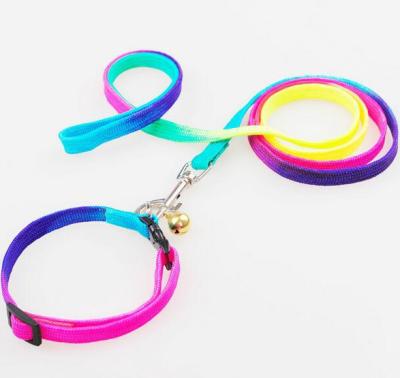 China BREAKPOINT Direct From Supplier Colorful Iridescence Polyester Fabrics Chest Strap Pet Collars Leashes Set for sale