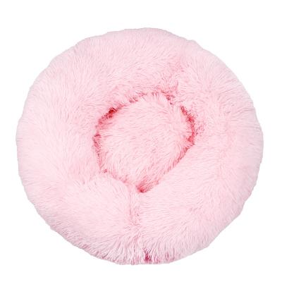 China Dropshipping 50cm Waterproof Plush Donut Calming Dog Bed Cat Dog Bed Luxury Eco-Friendly Washable for sale