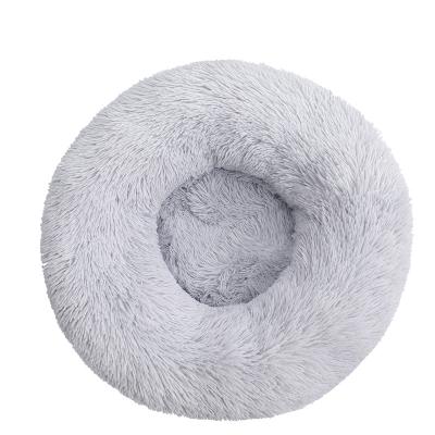 China Dropshipping 40cm Waterproof Plush Donut Calming Dog Bed Cat Dog Bed Luxury Eco-Friendly Washable for sale