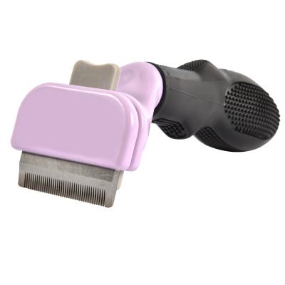 China Durable Hot Selling Portable Metal Stainless Steel Dog Shedding Hair Grooming Brush Comb For Dogs for sale