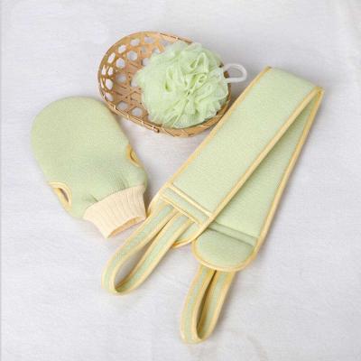 China EXFOLIATING 3pcs/set Body Cleansing Washcloth Brush Hotel Bathroom Home Shower Ball Scrubber Set Exfoliating Skin Towel Bath for sale