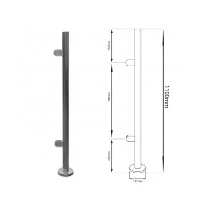 China Modern Factory Wholesale Diy Easy Round Or Square Install Steel Fence Head Pillar SS304 for sale