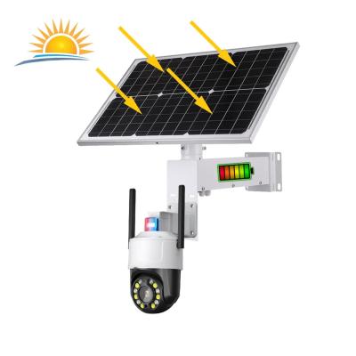 China Human Motion Tracking Waterproof Outdoor IP Camera WIFI Solar Panel Battery Security Camera PTZ CCTV Camera for sale