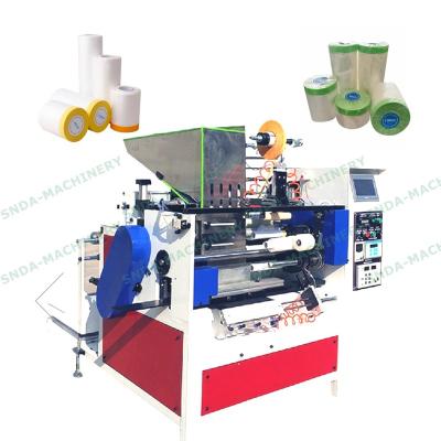 China Hotels Pre-taped Masking Film In Roll Rewind Machine For Automotive Paint Covering for sale