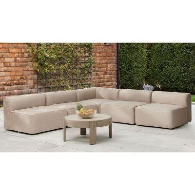 China Modern luxury outdoor patio L shape furniture hotel garden sets modern waterproof fabric sectionals sofa villa outdoor garden sofa for sale