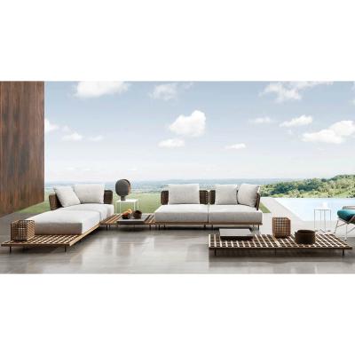 China 5 Star Modern Outdoor All Weather Balcony Outdoor Five Star Leisure Rattan Sofa Set Villa Rattan Sofa Set Villa Patio Garden Sectional Sofa for sale