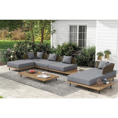 China Modern Backyard All Weather Wicker Sectional Home Sofa Rattan Garden Patio Set Outdoor Hotel Sofa Furniture for sale