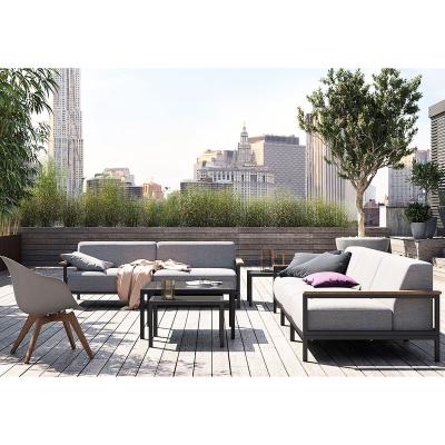 China New Arrival Modern Design Metal Furniture Modern Classic Outdoor Garden Hotel Garden Furniture Aluminum Patio L Shape Sectional Outdoor Sofa Set for sale