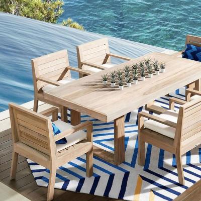 China Modern Modern Wood Outdoor Furniture Teak Outdoor Dining Table Set Solid Wood Dining Set Wooden Dining Tables And Chairs Set for sale