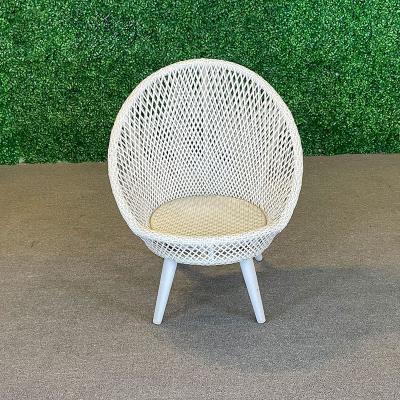 China Modern outdoor waterproof white rattan furniture egg chair living balcony hotel garden chair leisure wicker coffee weaving chair for sale