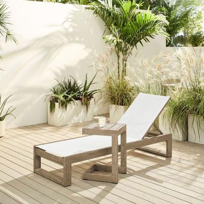 China Modern Garden All Weather Waterproof Furniture Garden Sun Lounger Myanmar Teak Sun Lounger Hotel Poolside Teak Chaise Lounge for sale