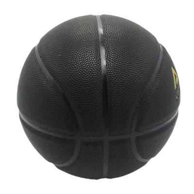 China Wholesale Black Custom Fashion Leather Moisture Absorbing Indoor Outdoor Leather Basketball for sale