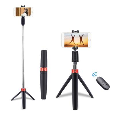 China Aluminum 3 in 1 Extendable Blue-tooth Phone Selfie Stick Tripod with Detachable Wireless Remote for iPhone Sumsung Huawei for sale