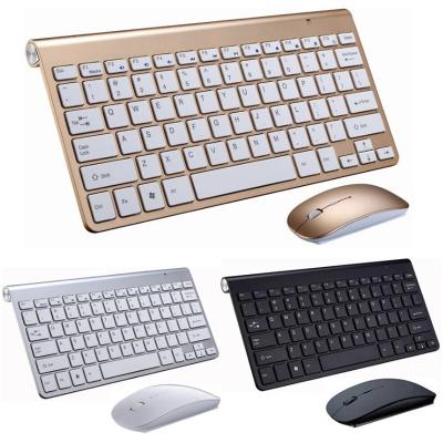 China Ultra Thin 2.4G Wireless Keyboard and Mouse Protable Mini Keyboard Mouse Combo Set for Notebook Laptop Mac Desktop PC Smart TV PS4 Computer for sale