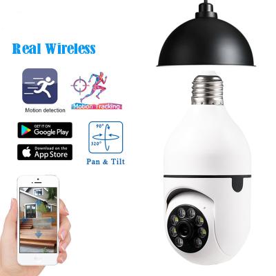 China PAN-TILT HD 1080P 360 D Rotate Panoramic IP Camera Wifi PTZ Radio Bulb Camera Auto Viewing Security Remote Monitoring for sale