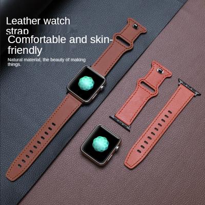 China Accurate Fit 6/5/4 Generation SE Apple Watch with Leather is suitable for Apple Watches Leather Watches leather strap. for sale