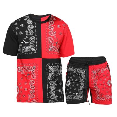 China 2021 Wholesale QUICK DRY Casual Sports Jogging Shorts Sets Mens Shortsleeve Pants Printing Two Piece Set for sale