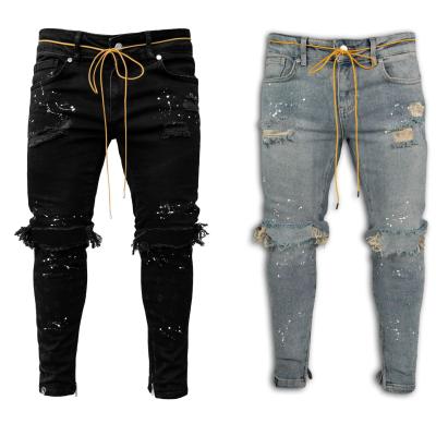 China QUICK DRY Custom Jeans Men Pants Fashion Denim Skinny Ripped Jeans Pants Men for sale