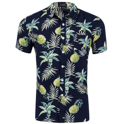 China Casual Fashion Mens Hawaiian Shirts Floral Short Sleeve Button Down Beach Shirts for sale