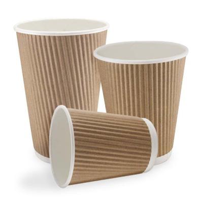 China Disposable OEM Customized Wall Logo Wholesale Clean High End Insulated Ripple Wall Wrapped 8 oz 10 oz 12 oz 16 oz Paper Cup For Beverage for sale