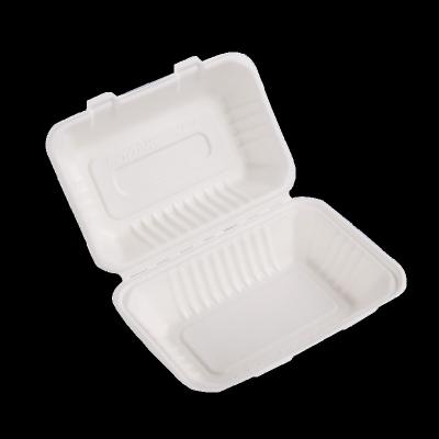 China Morden Luxury 9 Inch Disposable Takeout Sugarcane and Plant Fiber Containers 9x9x6 Top Blocks for sale