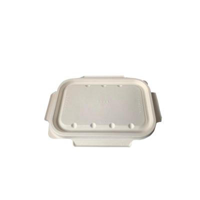 China Disposable Eco-friendly Bagasse Pulp Food Box With Deep Lid Compartment Lid For 850/1000ml Food Box for sale