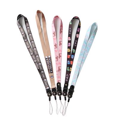 China Phone Custom Cartoon Printed Phone Case Lanyard Neck Key Chain Polyester Phone Lanyard for sale